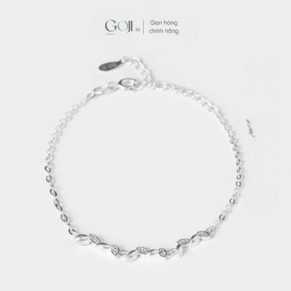 Lắc Tay Bạc Cho Nữ Hình Lá Đính Đá GOJI