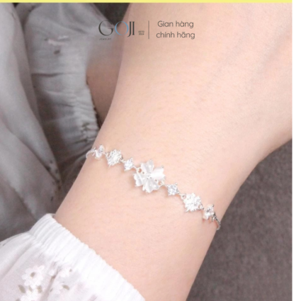 Lắc Tay Bạc Cho Nữ Cỏ Bốn Lá Dây Xù GOJI