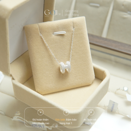 Dây Chuyền Bạc Cho Nữ Mặt Chữ H Đính Đá GOJI Mã 101