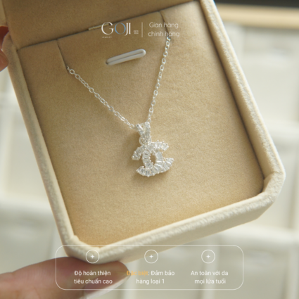 Dây Chuyền Bạc Cho Nữ Mặt Chan.n.el Đính Đá GOJI Mã 7